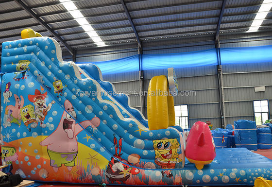 29ft Sponge-Bob Wide Slip n Slide für Kinder N Erwachsene Indoor PVC kommerziell aufblasbar