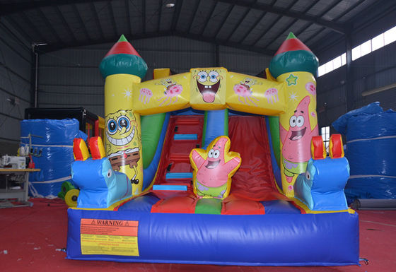 5-10 Passagiere Kleine Sponge-Bob-Nass- und Trockenslide mit Digitaldruckdesign