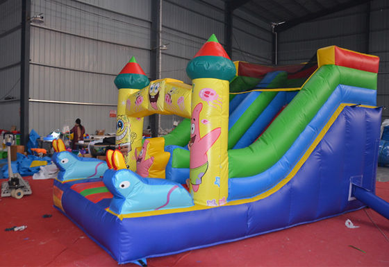 5-10 Passagiere Kleine Sponge-Bob-Nass- und Trockenslide mit Digitaldruckdesign