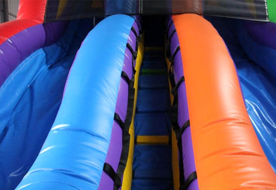 Vergnügungspark wesentliche große PVC-Regenbogen Funhuose aufblasbare nasse und trockene Rutsche