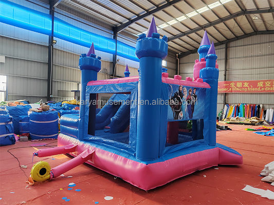 Indoor Play Große aufblasbare Sprunghaus Spiele mit Prinzessin Frozen Thema und Rutsche