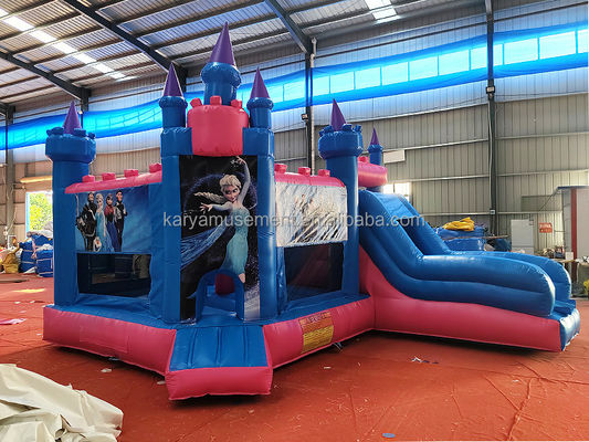 Indoor Play Große aufblasbare Sprunghaus Spiele mit Prinzessin Frozen Thema und Rutsche