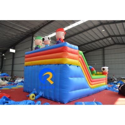 Kinderspielplatz im Freien Mario-Thema Lufttrampolin aufblasbare Sprungburg mit Rutsche