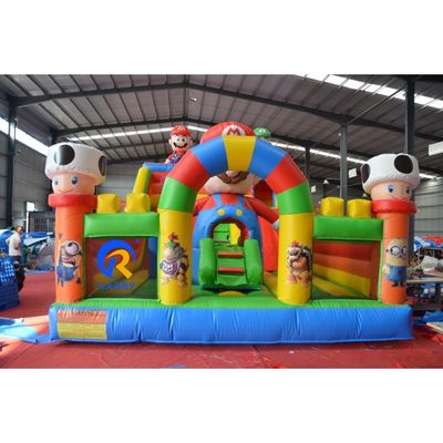 Kinderspielplatz im Freien Mario-Thema Lufttrampolin aufblasbare Sprungburg mit Rutsche