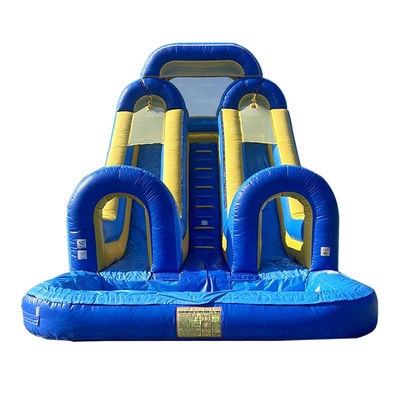 Große Kinder Splash Pool Spaß PVC Doppelspur Wasserrutsche aufblasbar mit individueller Größe