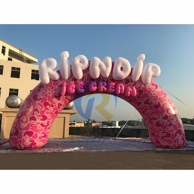 Außenwerbung Aufblasbare Eingangsbogen mit individuellem rosa Design und Druck