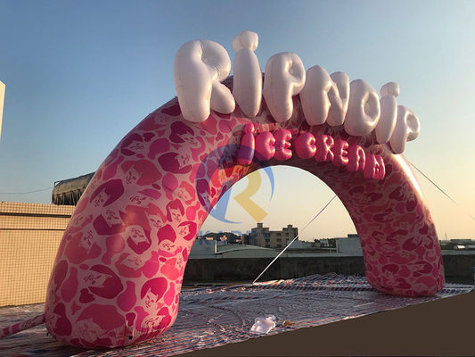 Außenwerbung Aufblasbare Eingangsbogen mit individuellem rosa Design und Druck