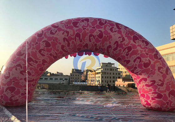 Außenwerbung Aufblasbare Eingangsbogen mit individuellem rosa Design und Druck