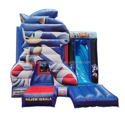 Unisex-Funktionen kundenspezifisch Sonic Bounce House aufblasbare Combo-Slide für Party-Vermietung