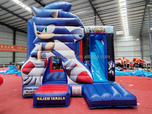 Unisex-Funktionen kundenspezifisch Sonic Bounce House aufblasbare Combo-Slide für Party-Vermietung