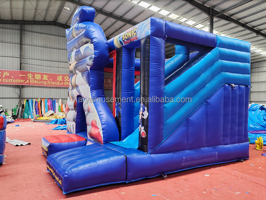 Unisex-Funktionen kundenspezifisch Sonic Bounce House aufblasbare Combo-Slide für Party-Vermietung