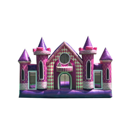 Outdoor-Spielplatz Custom PVC Aufblasbare rosa Burg Hintergrund für Geburtstag/Hochzeit