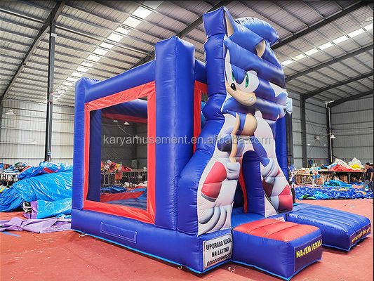 Unisex-Funktionen kundenspezifisch Sonic Bounce House aufblasbare Combo-Slide für Party-Vermietung