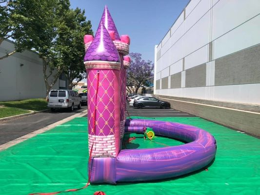 Outdoor-Spielplatz Custom PVC Aufblasbare rosa Burg Hintergrund für Geburtstag/Hochzeit