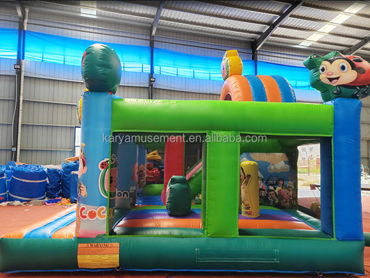 CE/EN71/EN14960 Zertifizierter Cocomelon-Themen-Trampolin für Kinderpartys mit Rutsche
