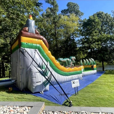 Lassen Sie Ihre Fantasie frei Tropische Dschungel Dino Thema Wasserrutsche mit Splash Pool Spaß
