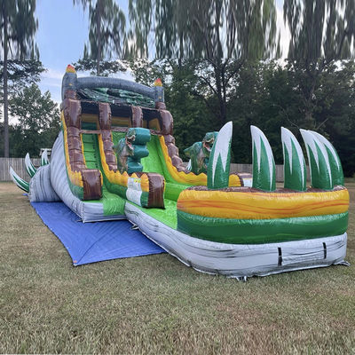 Lassen Sie Ihre Fantasie frei Tropische Dschungel Dino Thema Wasserrutsche mit Splash Pool Spaß