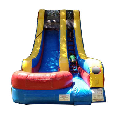 Blau und Gelb Springer aufblasbare Wasserrutsche mit Splash Pool