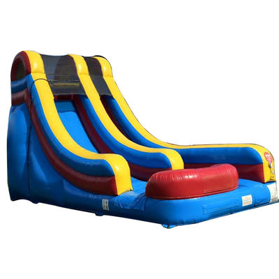 Blau und Gelb Springer aufblasbare Wasserrutsche mit Splash Pool