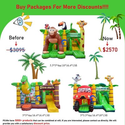 0.55mm PVC Vinyl Tarpaulin Aufblasbare Combo Schloss Rutsche für Kinder im Vergnügungspark