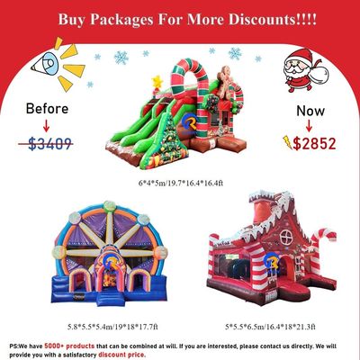 0.55mm PVC Vinyl Tarpaulin Aufblasbare Combo Schloss Rutsche für Kinder im Vergnügungspark