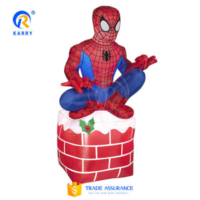 EN14960 Zertifizierter kundenspezifischer aufblasbarer Spiderman mit Weihnachtsgeschenk und Luftbläser
