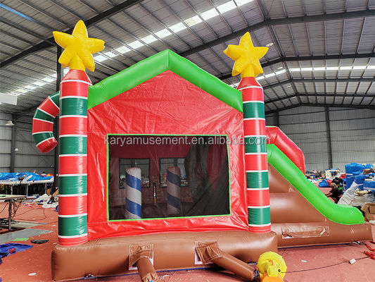 Innen- und Außenhandel aufblasbares Weihnachtssprunghaus mit Doppelschienen und Blaser
