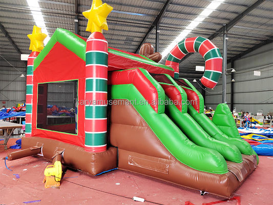 Innen- und Außenhandel aufblasbares Weihnachtssprunghaus mit Doppelschienen und Blaser