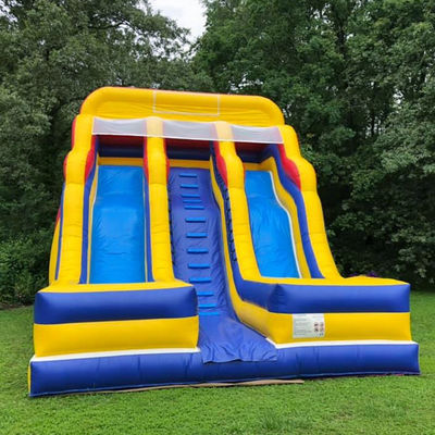 See/Luft/Expressversand PVC Gelbwasserrutsche Aufblasbar mit 2 Rutschen und 2 Pools