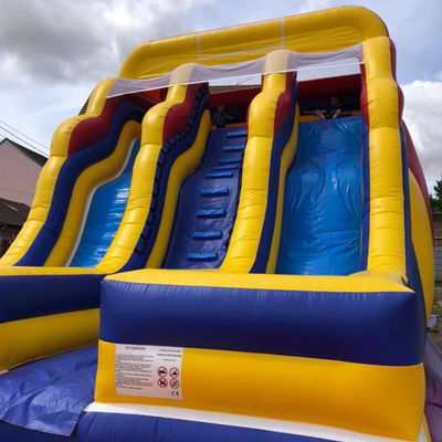 See/Luft/Expressversand PVC Gelbwasserrutsche Aufblasbar mit 2 Rutschen und 2 Pools