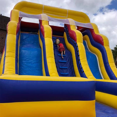 See/Luft/Expressversand PVC Gelbwasserrutsche Aufblasbar mit 2 Rutschen und 2 Pools
