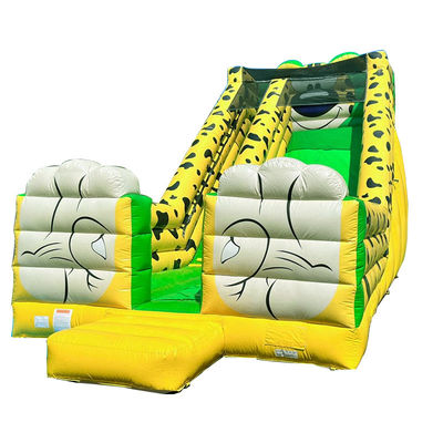 Digitales Drucken Gelber Leopard Druck aufblasbare Sprungwasserrutsche für Kinder und Erwachsene
