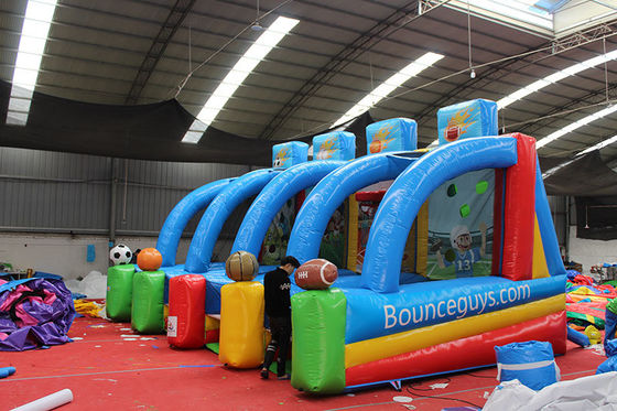 Features PORTABLE Kids 4 in 1 Karneval aufblasbares Sportspiel aufblasbares Basketball-Schießspiel