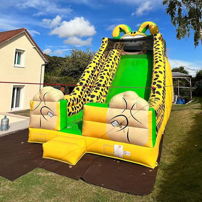 Digitales Drucken Gelber Leopard Druck aufblasbare Sprungwasserrutsche für Kinder und Erwachsene