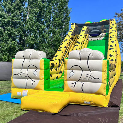 Digitales Drucken Gelber Leopard Druck aufblasbare Sprungwasserrutsche für Kinder und Erwachsene