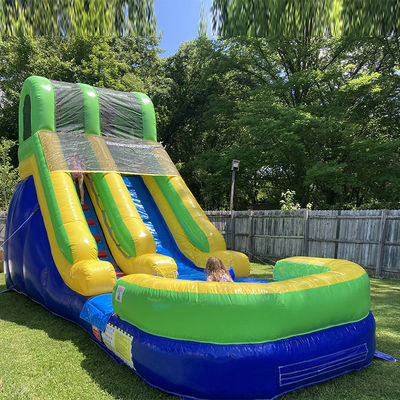 Kommerzielle trockene und nasse 25ft aufblasbare Wasserrutsche mit Pool Kinder Sommer-Wasser-Spiel