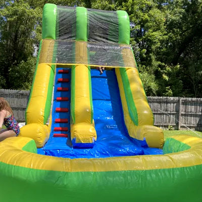 Kommerzielle trockene und nasse 25ft aufblasbare Wasserrutsche mit Pool Kinder Sommer-Wasser-Spiel