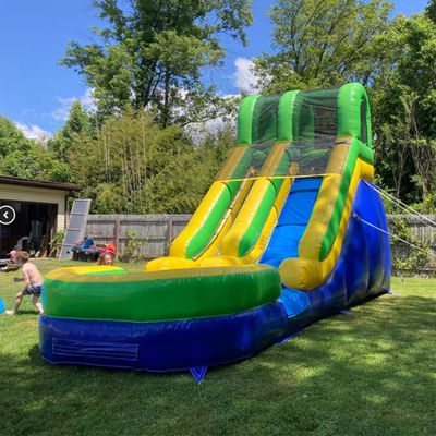 Kommerzielle trockene und nasse 25ft aufblasbare Wasserrutsche mit Pool Kinder Sommer-Wasser-Spiel