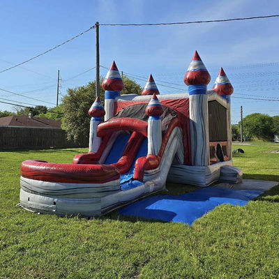Unisex-Kinder spielen aufblasbares Türsteherhaus mit Rutschbecken und PVC-Material
