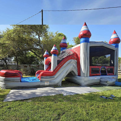 Unisex-Kinder spielen aufblasbares Türsteherhaus mit Rutschbecken und PVC-Material
