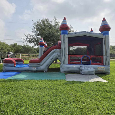 Unisex-Kinder spielen aufblasbares Türsteherhaus mit Rutschbecken und PVC-Material