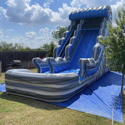 Außenvermietung Grauer Marmor PVC Blauer Wasserrutschen mit Pool und Sprung