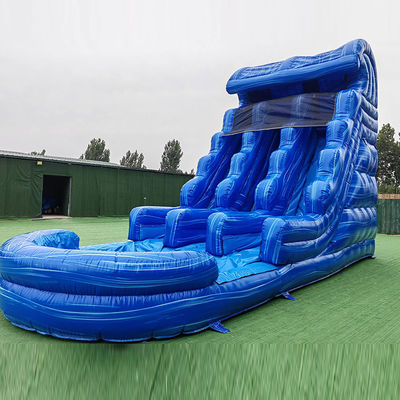 Wasserpark aufblasbare PVC-Doppelschleif-N-Rutsche mit Pool Sprung Hinterhof Wasserrutsche