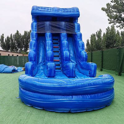 Wasserpark aufblasbare PVC-Doppelschleif-N-Rutsche mit Pool Sprung Hinterhof Wasserrutsche