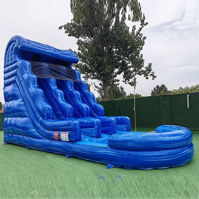 Wasserpark aufblasbare PVC-Doppelschleif-N-Rutsche mit Pool Sprung Hinterhof Wasserrutsche