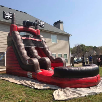 Vergnügungs-Wasserpark Ausrüstung Piraten-Wasserrutsche Aufblasbar mit Pool PVC kommerziell