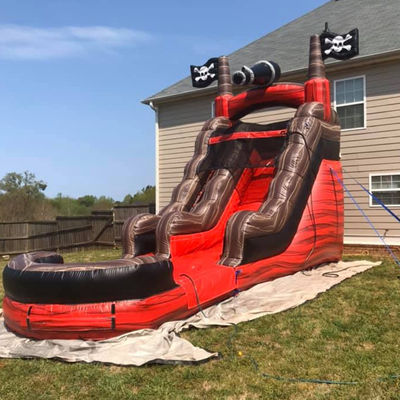 Vergnügungs-Wasserpark Ausrüstung Piraten-Wasserrutsche Aufblasbar mit Pool PVC kommerziell
