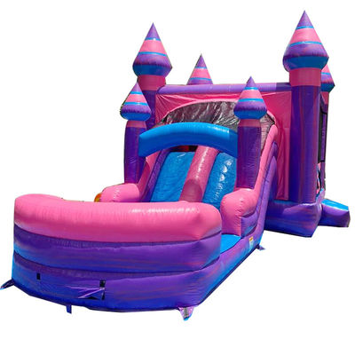 Kinder aufblasbare Trampolin Party Vermietung Pink Princess Castle Combo mit Schieberad und Blaser
