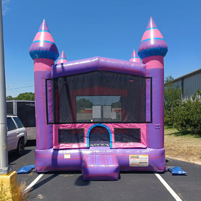 Kinder aufblasbare Trampolin Party Vermietung Pink Princess Castle Combo mit Schieberad und Blaser