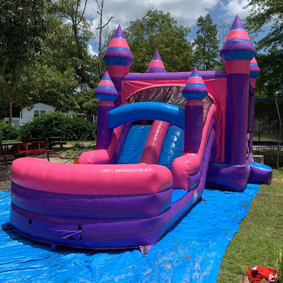 Kinder aufblasbare Trampolin Party Vermietung Pink Princess Castle Combo mit Schieberad und Blaser